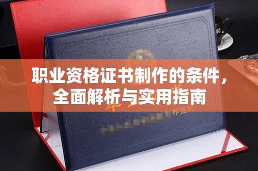 嘉善职业资格证书制作的条件，全面解析与实用指南