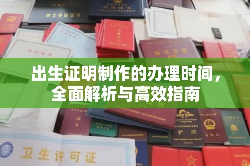 嘉善出生证明制作的办理时间，全面解析与高效指南
