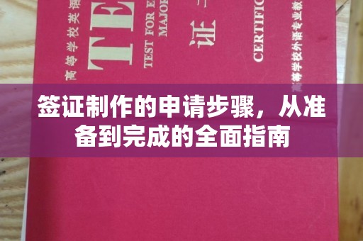 嘉善签证制作的申请步骤，从准备到完成的全面指南
