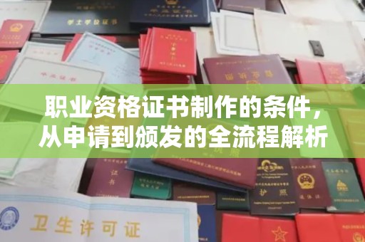 嘉善职业资格证书制作的条件，从申请到颁发的全流程解析