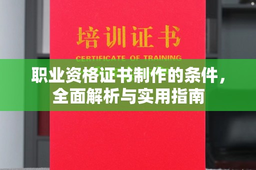 嘉善职业资格证书制作的条件，全面解析与实用指南
